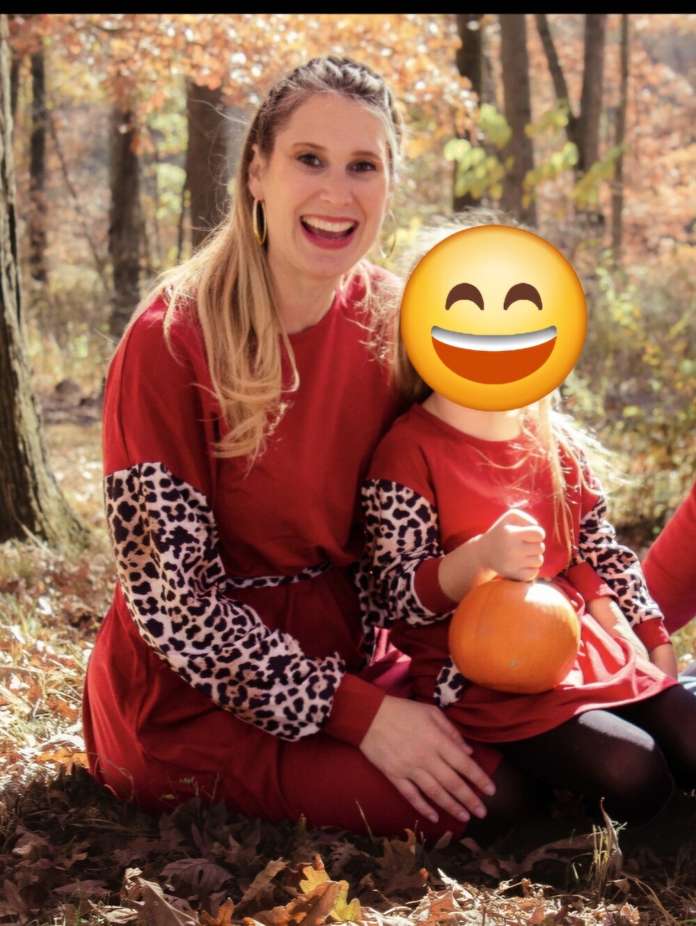 Mommy And ME Dresses with Leopard Print Sleeves
